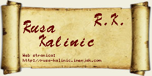 Rusa Kalinić vizit kartica